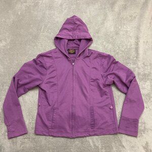 Milwaukee Performance Hoodie Women 2XL Purple Full Zip Up Thumb Holes Hooded